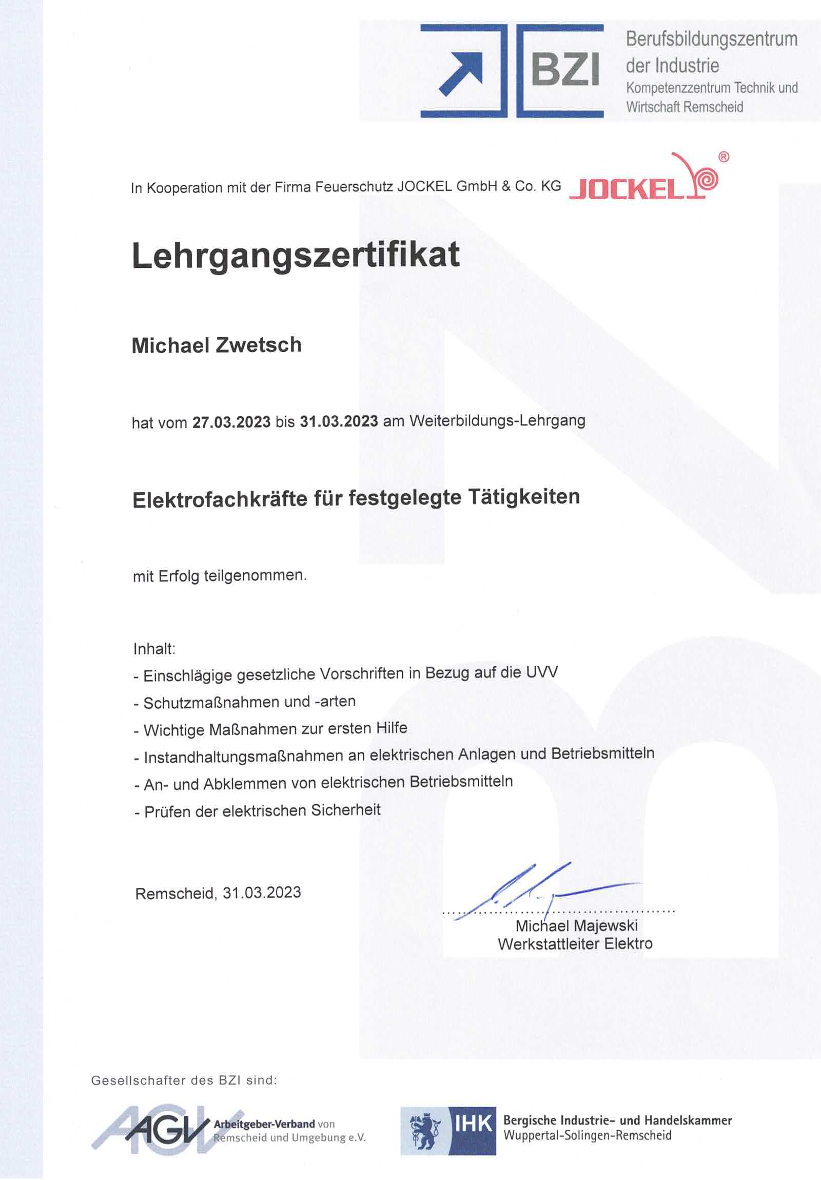 Elektrofachkraft Michael