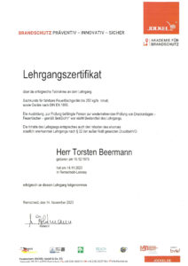 Zertifikat Torsten fahrbare FL